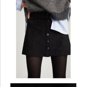 Zara faux suede  button down mini skirt